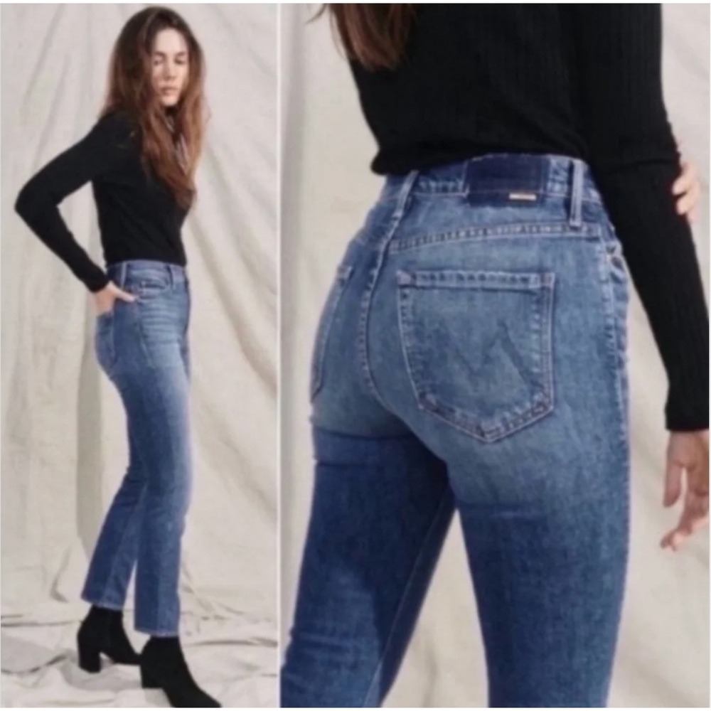 Mother The Dazzler Straight Leg Jeans Cowboys Don't Cry Blue Denim 26 1276-259